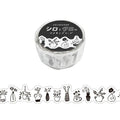 Mind Wave Black and White Die-Cut Washi Tape - Flower Vase