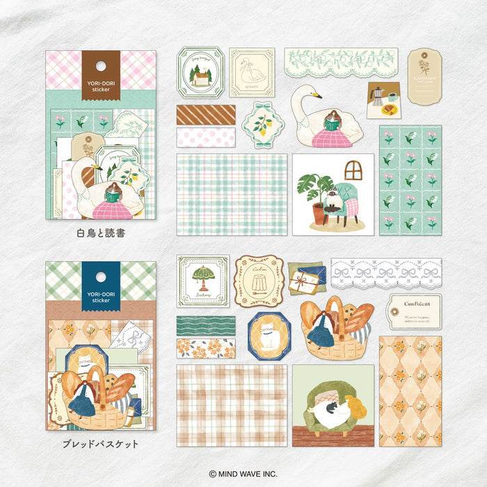 Mind Wave Yori-Dori Stickers - Swan and Reading
