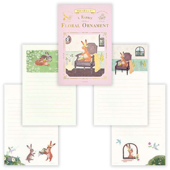 NB CO | Papel de Carta Ressa Rabbit With A Floral Ornament