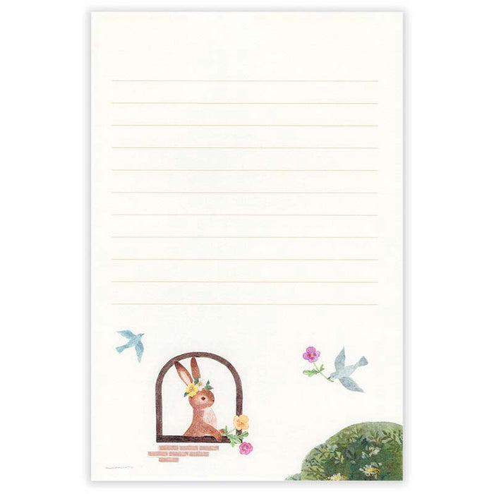 NB CO | Papel de Carta Ressa Rabbit With A Floral Ornament