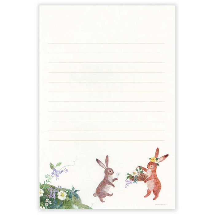 NB CO | Papel de Carta Ressa Rabbit With A Floral Ornament