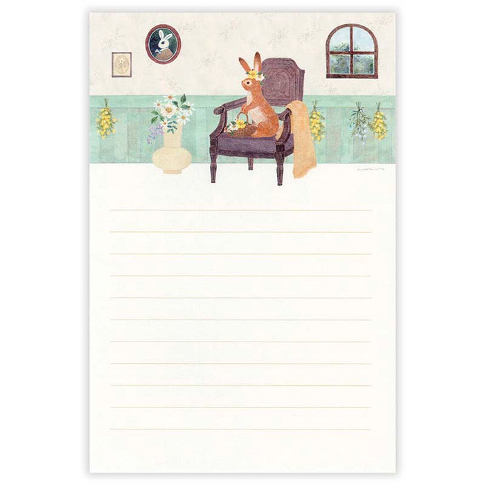 NB CO | Papel de Carta Ressa Rabbit With A Floral Ornament