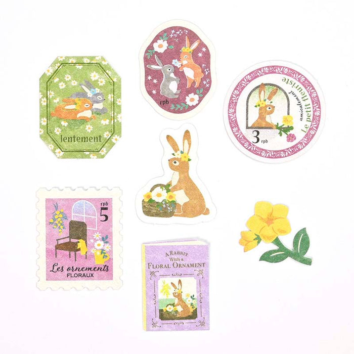 NB CO | Pegatinas en Cajita Ressa Rabbit With Floral Ornaments