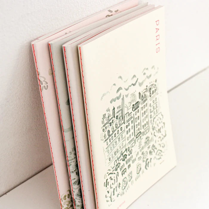 Paperways | Cuaderno de Viaje Ilustrado L'Après-midi Paris Eiffel Pink