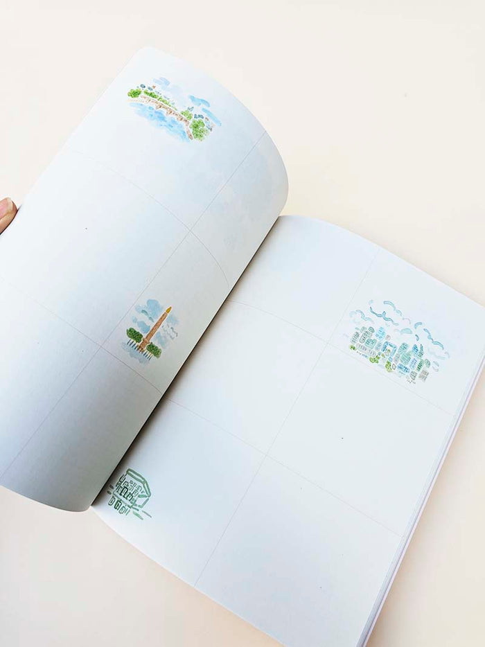 Paperways | Cuaderno de Viaje Ilustrado L'Après-midi Paris Eiffel Pink