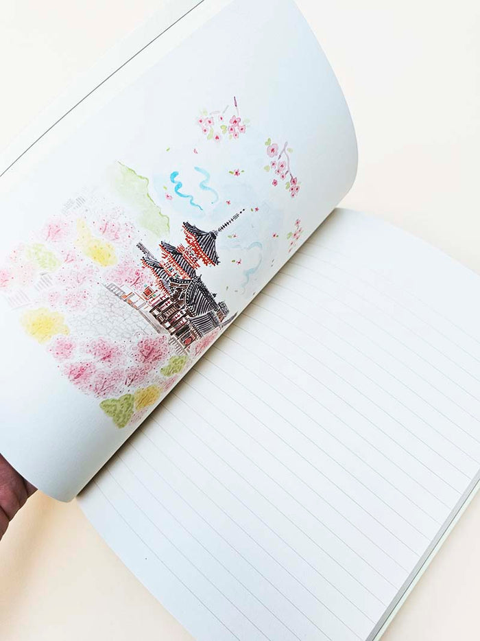 Paperways | Cuaderno de Viaje Ilustrado Travel Journal L'Après-midi Kyoto Kiyomizu Spring