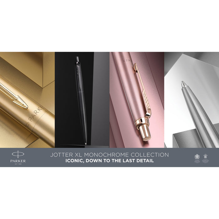 Parker Jotter XL Ballpoint Pen - Monochrome Stainless Steel | Atlas Stationers.