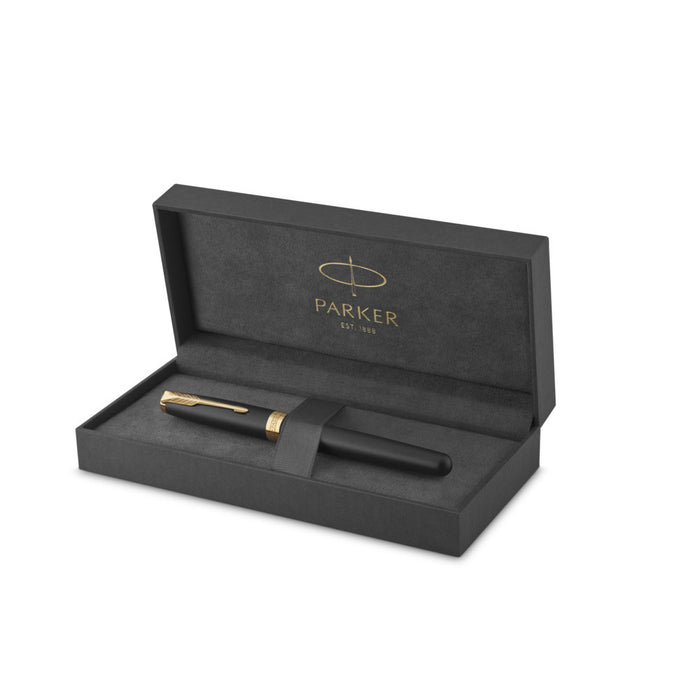Parker Sonnet Rollerball Pen - Black with Gold Trim | Atlas Stationers.