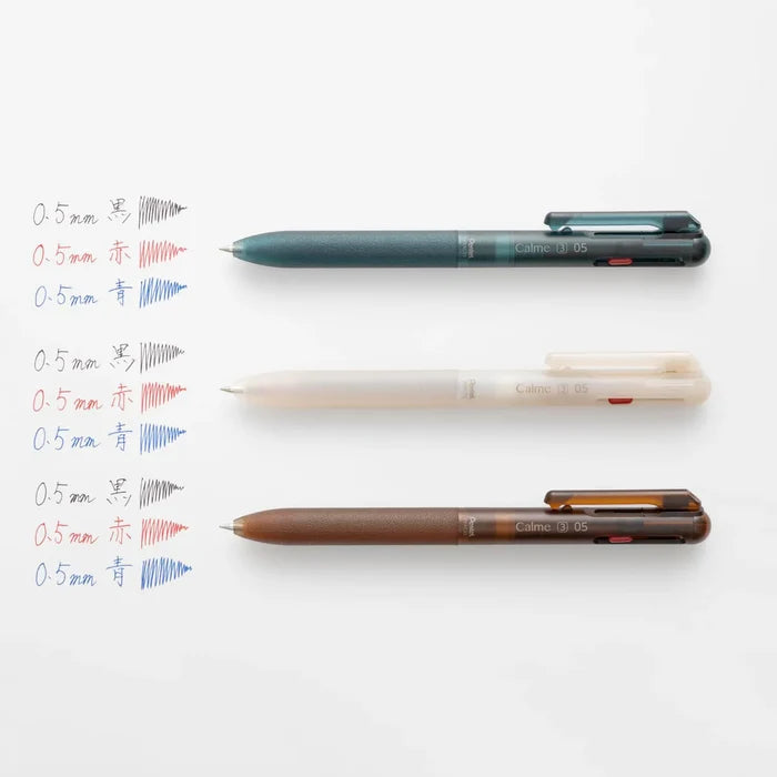 Pentel | Bolígrafo Calme 3-Colores Relaxed Forest 0.5 Sea Blue