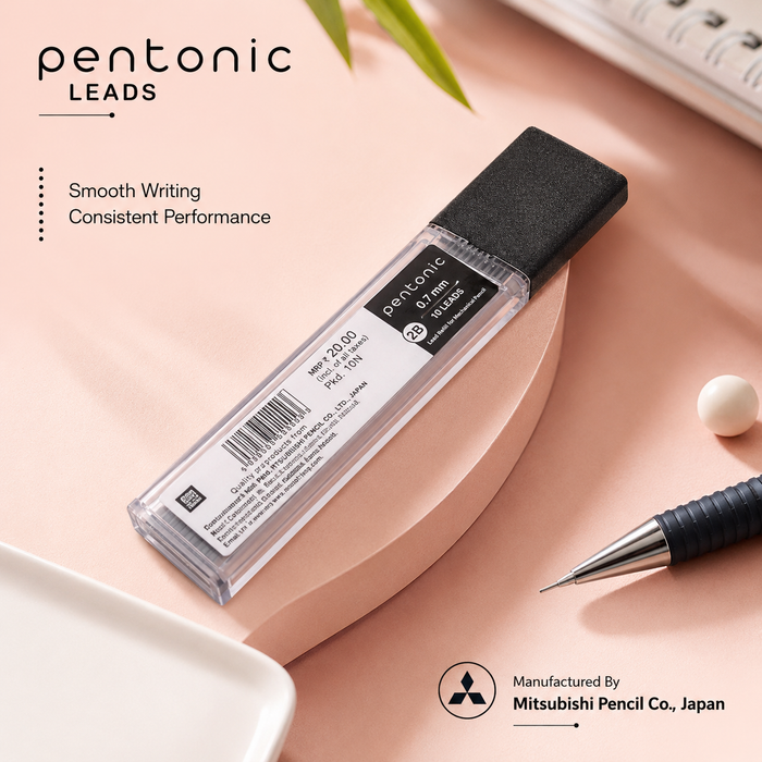 Pentonic 0.7 mm Mechanical Pencil Set | Pack of 3 Pencils + 1 Lead Tube