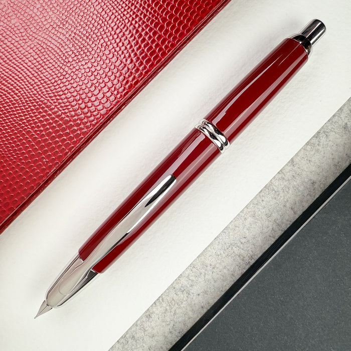Pilot Vanishing Point Fountain Pen - Red with Rhodium Trim