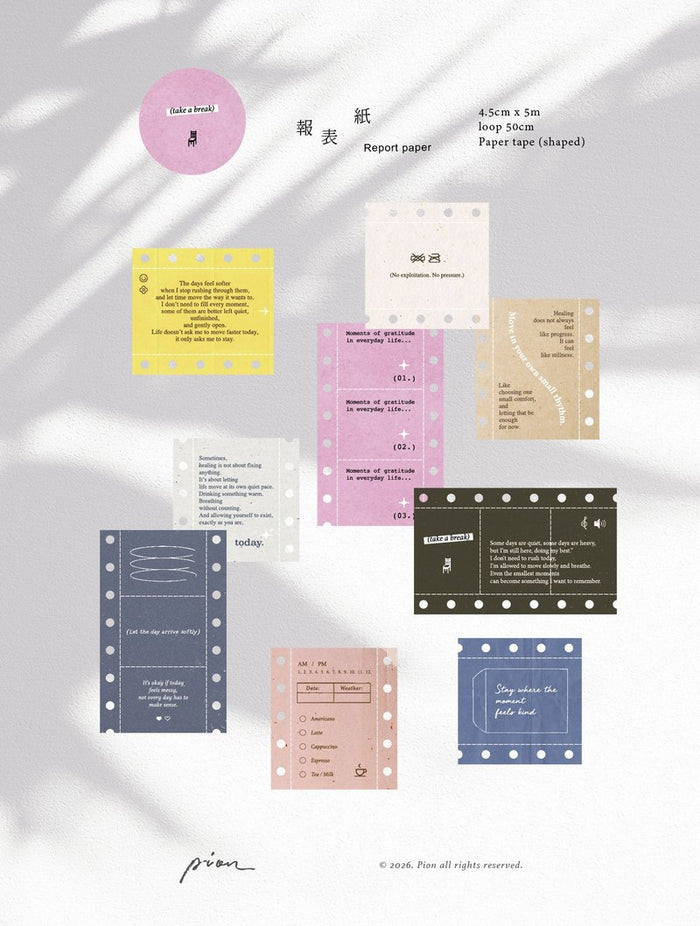 Pion | Report Paper Shaped Paper Tape