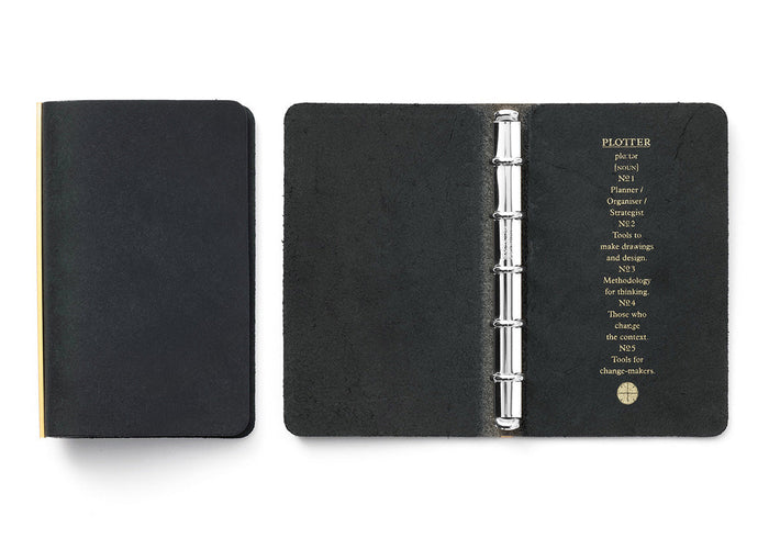 Plotter Pueblo 5-Ring Leather Binder - Mini 5 Size - Black