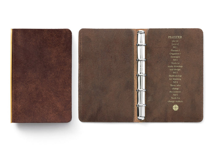Plotter Pueblo 5-Ring Leather Binder - Mini 5 Size - Brown