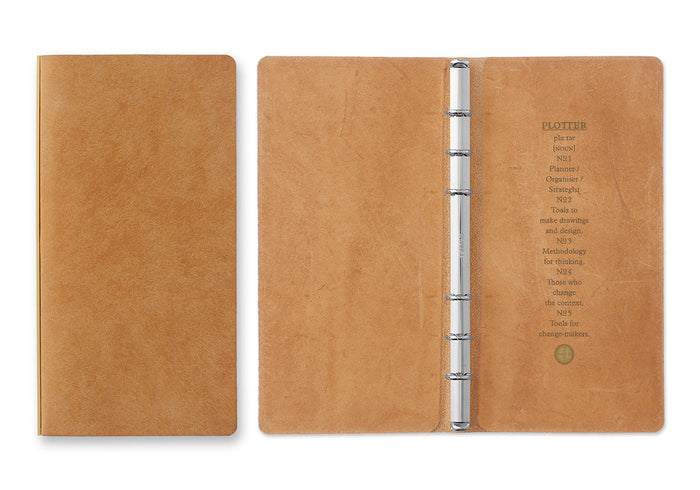 Plotter Pueblo 6-Ring Leather Binder - Narrow Size - Beige