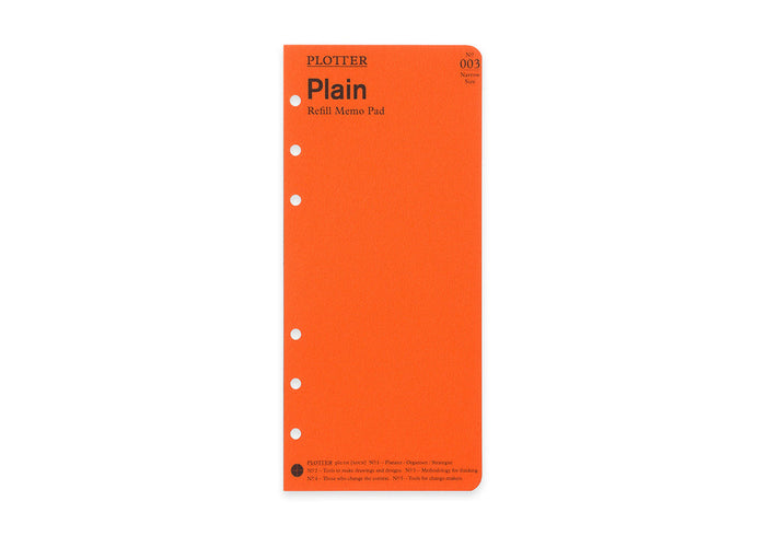 Plotter Refill Memo Pad - Plain - Narrow Size