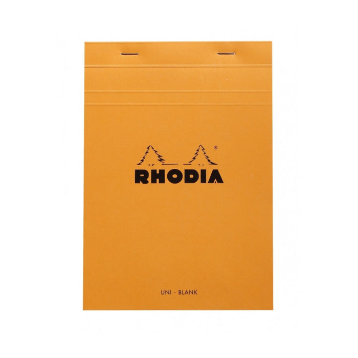 Rhodia Staplebound Notepad - Blank 80 sheets - 6 x 8 1/4 - Orange cover | Atlas Stationers.