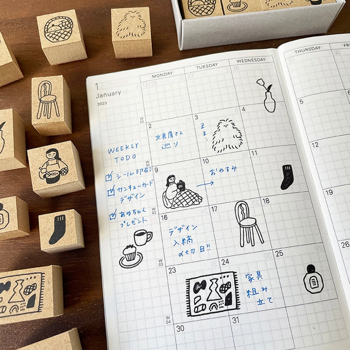 Stamp Marché x Isono Kei Time at Home Stamps