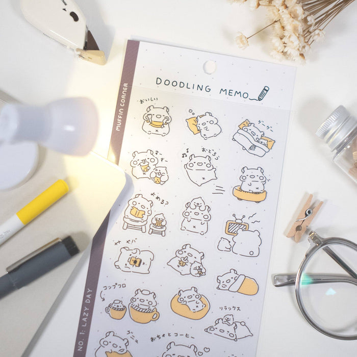 Studio Enon Doodling Memo - No.1: Lazy Day Sticker Sheet