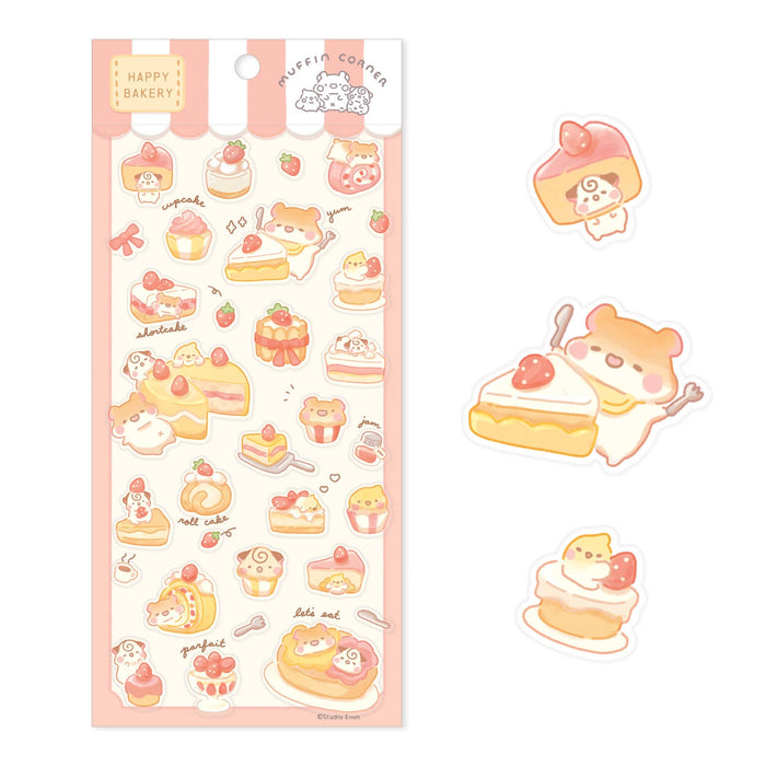 Studio Enon Happy Bakery - Strawberry Desserts Sticker Sheet
