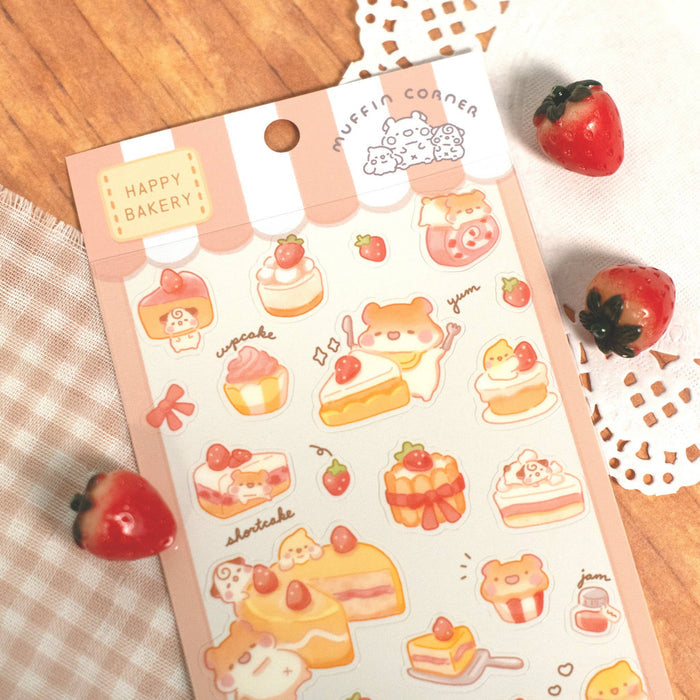 Studio Enon Happy Bakery - Strawberry Desserts Sticker Sheet