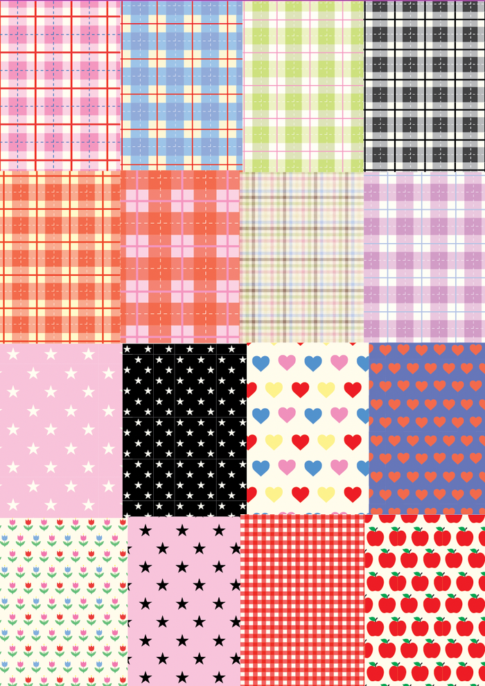 TINY STORE Martina’s Tiny Book of Scrapbooking Papers (Edition 4: Plaid & Stars!)