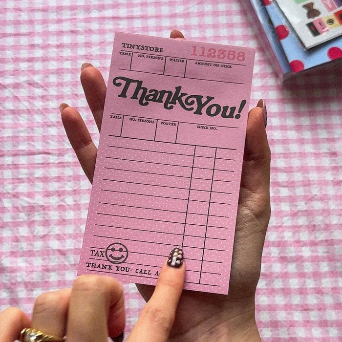 TINY STORE Signature Pink "Thank You" Notepad