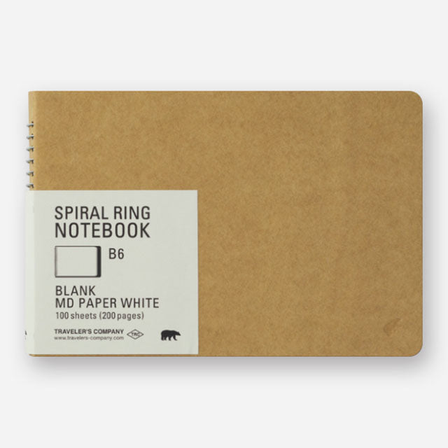 Traveler's Company | Cuaderno Con Espiral B6 Papel Blanco MD