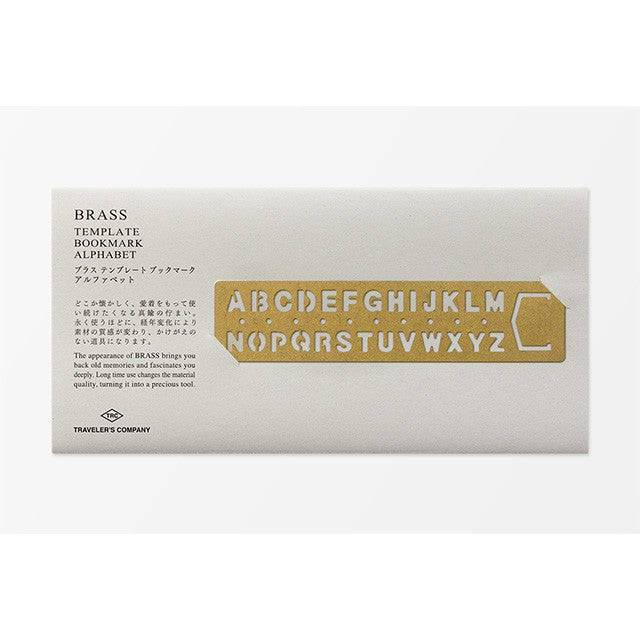 Traveler's Company | Marcapáginas Brass Template Alphabet