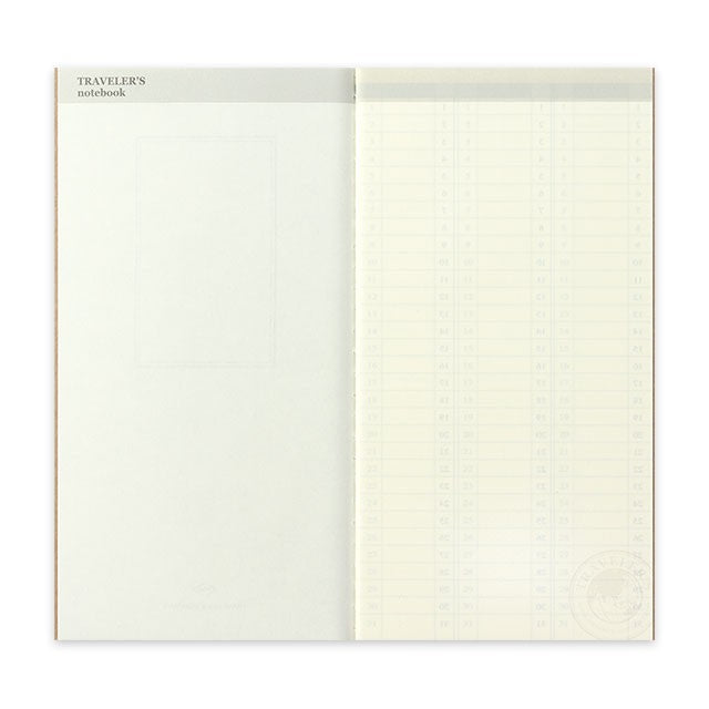 Traveler's Company | Recambio Regular 018 Planificación Semanal Vertical