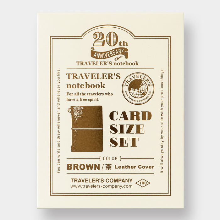Traveler's Company | Set Cuaderno Traveler's Notebook Card 20º Aniversario Brown