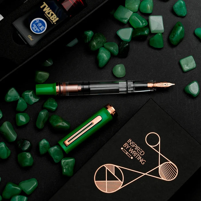 TWSBI | Set Pluma Estilográfica ECO T Royal Jade F con Tinta Midnight Blue