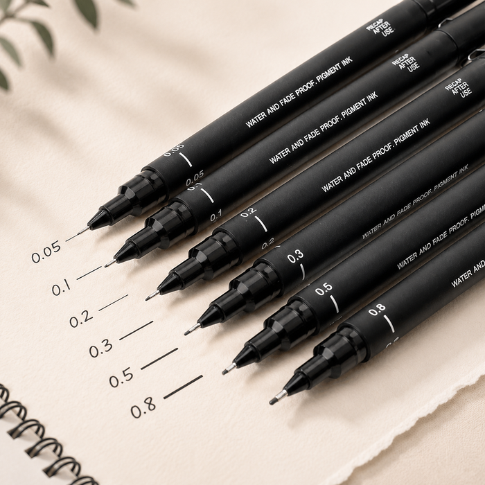 UNI Pin Fineliner Drawing Pens – Set of 6