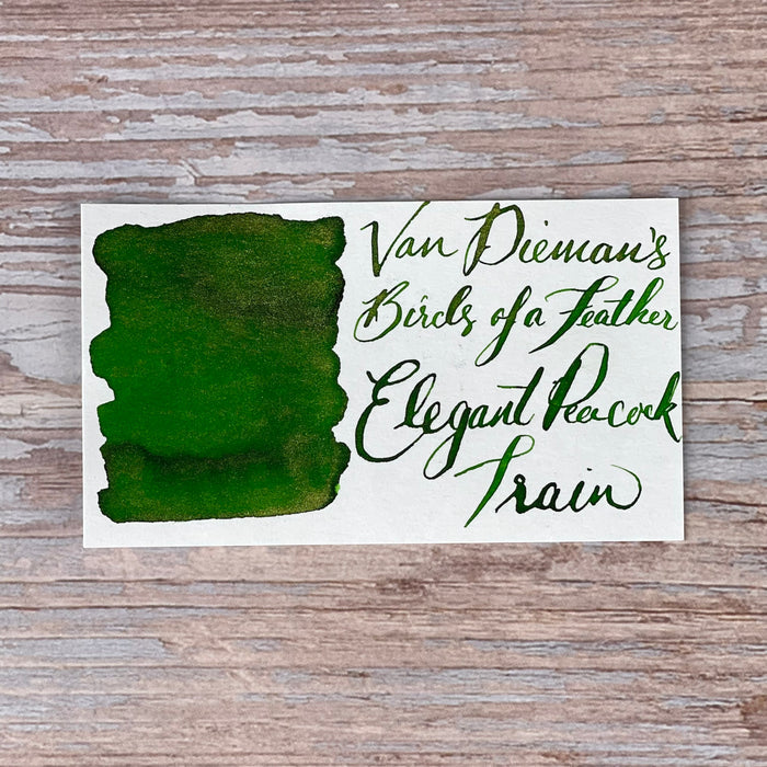 Van Dieman's Birds of a Feather - Elegant Peacock Train - Shimmering 30ml Bottled Ink
