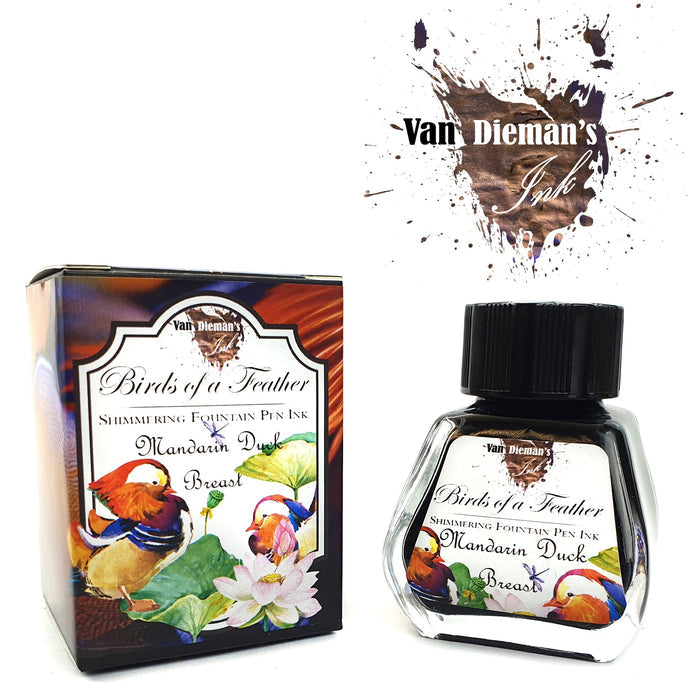 Van Dieman's Birds of a Feather - Mandarin Duck Breast - Shimmering 30ml Bottled Ink
