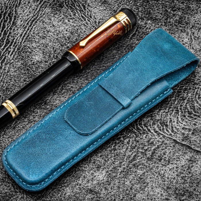 Vintage Slim Leather Pen Sleeve for Single Pen