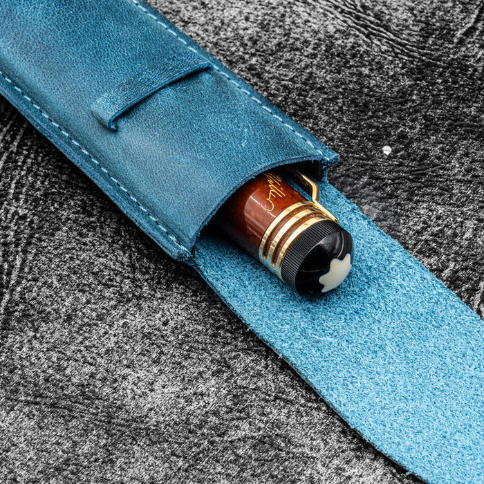 Vintage Slim Leather Pen Sleeve for Single Pen