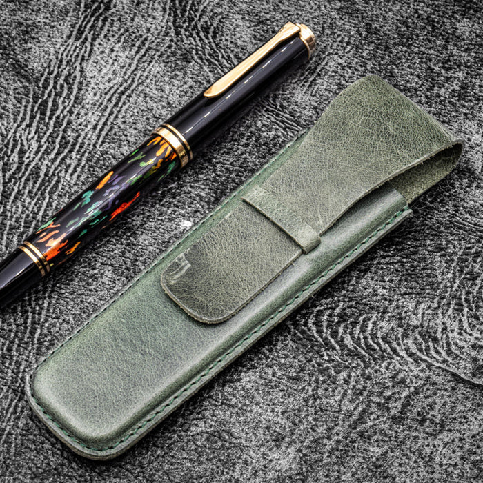 Vintage Slim Leather Pen Sleeve for Single Pen
