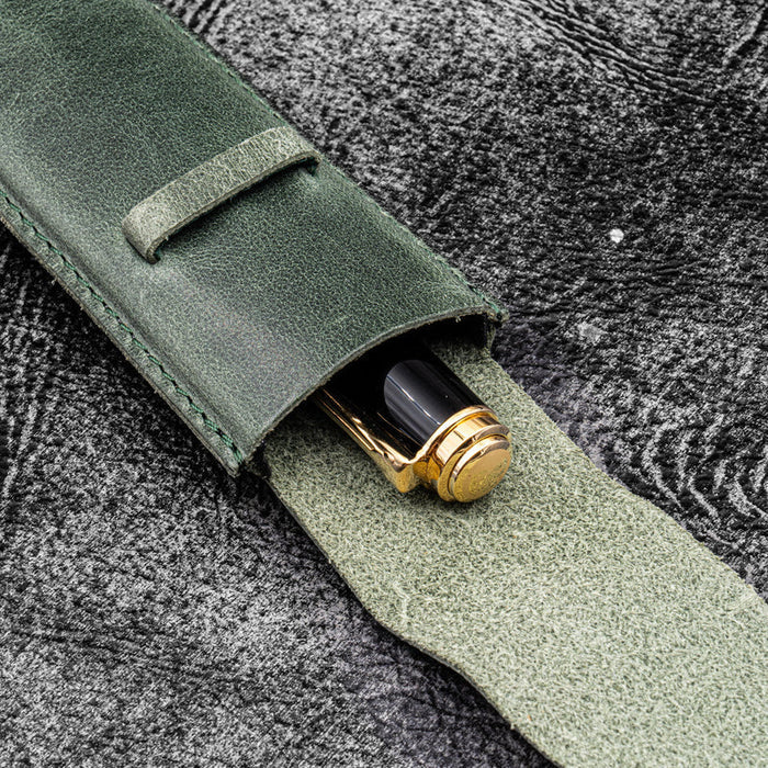 Vintage Slim Leather Pen Sleeve for Single Pen