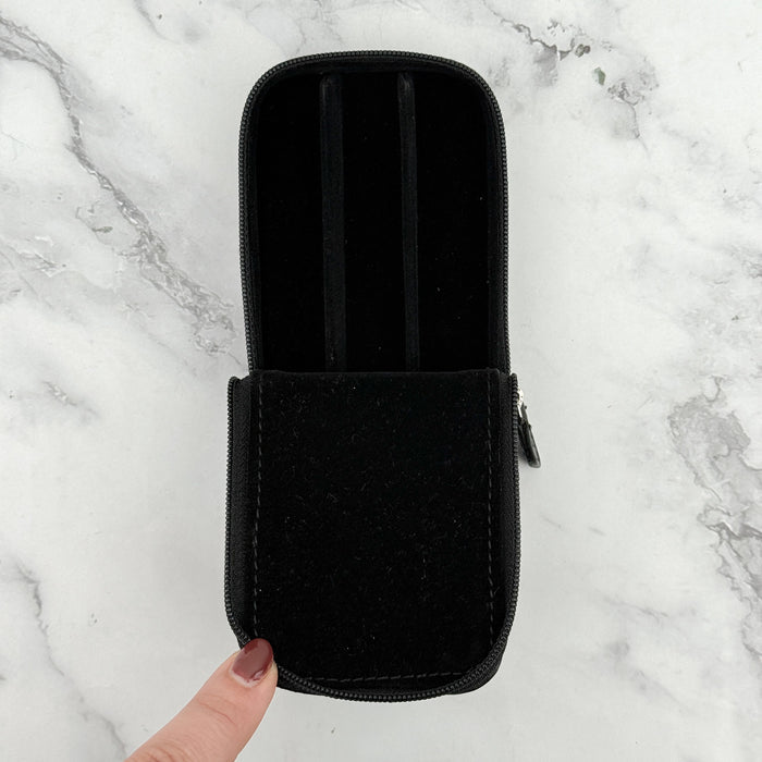 Visconti Leather 3 Pen Holder - Black