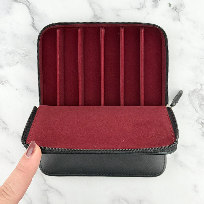 Visconti Leather 6 Pen Holder - Black
