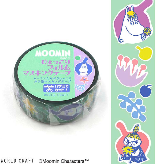World Craft | Moomin Flower Light Green Clear Tape