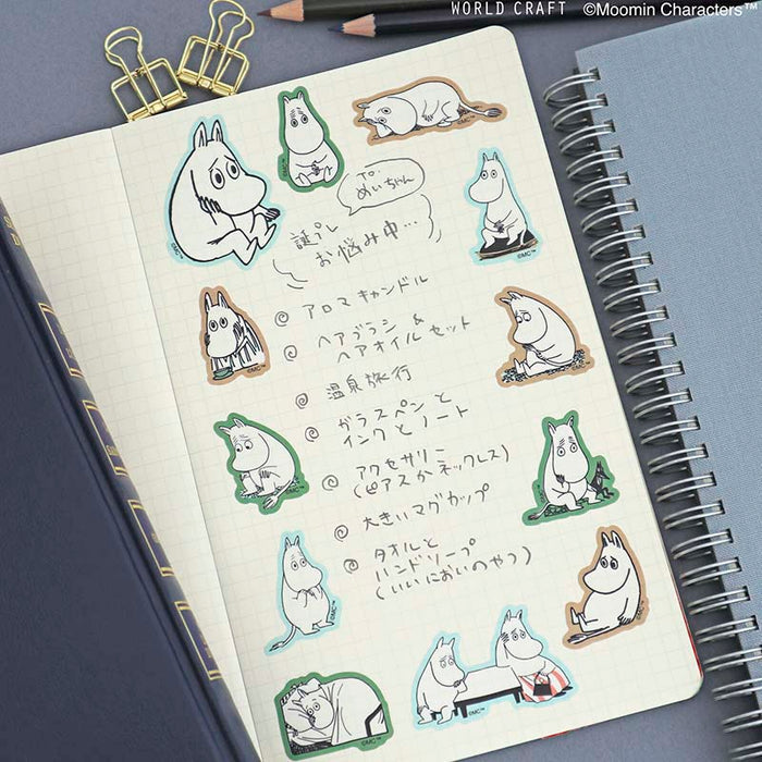 World Craft | Pegatinas Flake Moomin Face Series Thinking