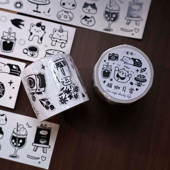 YiEr | Pegatinas en Rollo Cat Cafe Daily Life