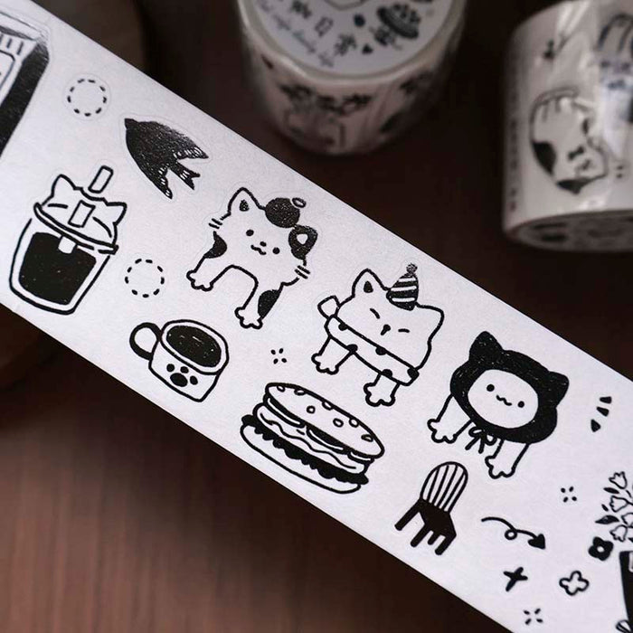 YiEr | Pegatinas en Rollo Cat Cafe Daily Life