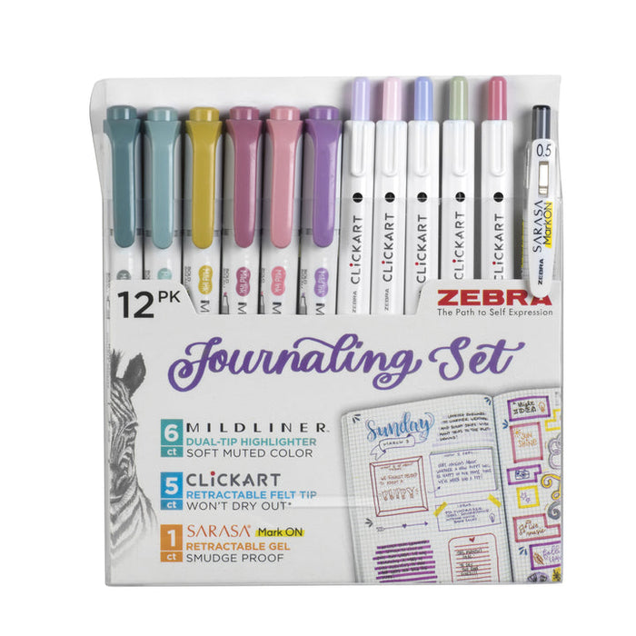 Zebra Journaling Set Assorted (12 Pack)