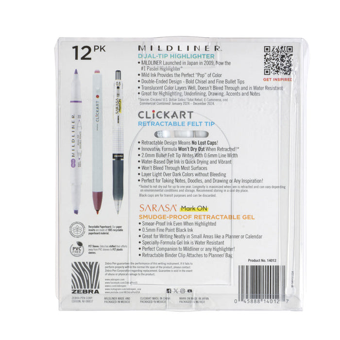 Zebra Journaling Set Assorted (12 Pack)