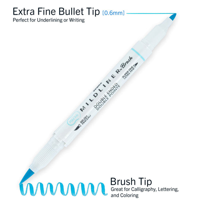 Zebra MILDLINER Dual-Tip Brush Pen - Assorted 25 Pack