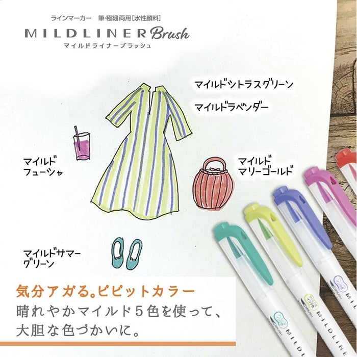 Zebra | Pack de Rotuladores Pincel Mildliner Bright (Nuevo Packaging)