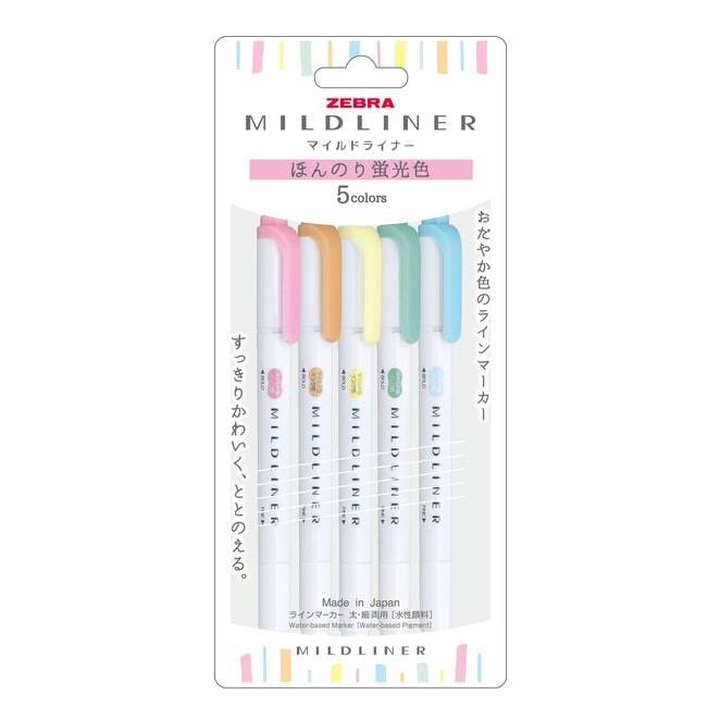 Zebra | Pack de Subrayadores Mildliner Pastel (Nuevo Packaging)